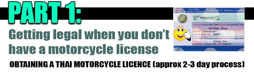 Thai license application for motorcycle licence